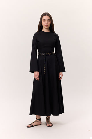 Structured Panel Dress Black