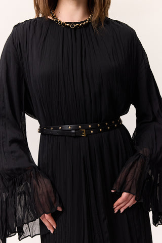 Double-Wrap Studded Belt Black