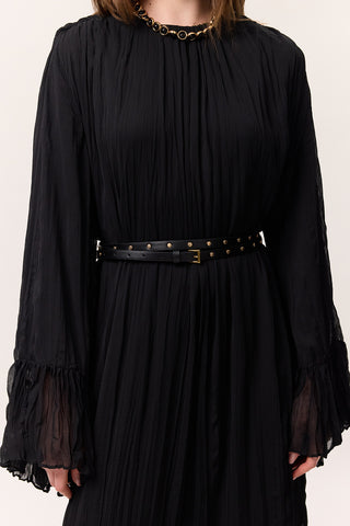 Double-Wrap Studded Belt Black