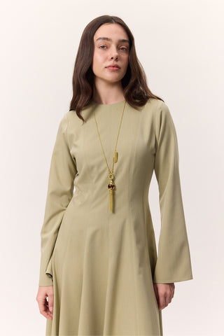 Structured Panel Dress Soft Green