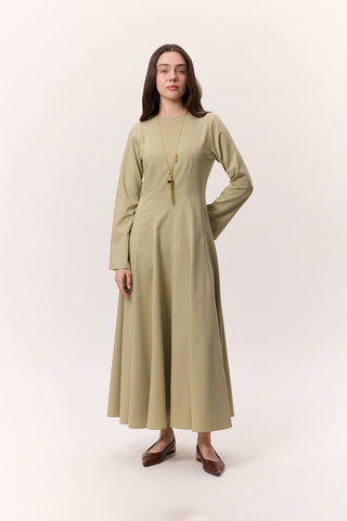 Structured Panel Dress Soft Green