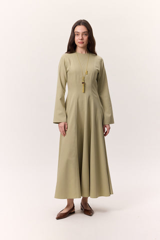 Structured Panel Dress Soft Green