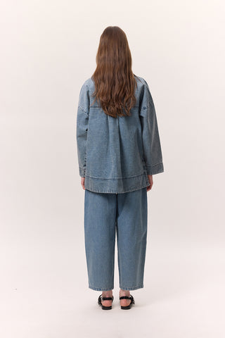 Button-Up Denim Jacket Blue