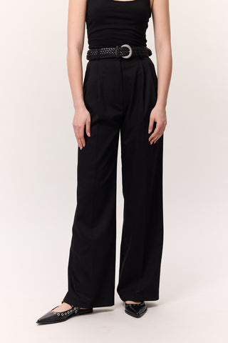Wide-Leg Palazzo Trousers Black