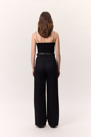 Wide-Leg Palazzo Trousers Black