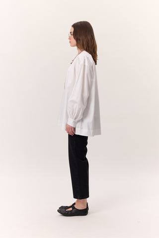 Gathered Oversized Shirt Ecru