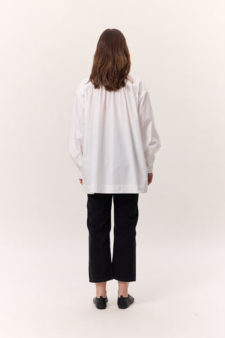 Gathered Oversized Shirt Ecru