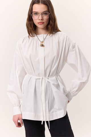 Gathered Oversized Shirt Ecru