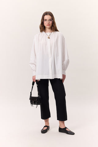 Gathered Oversized Shirt Ecru