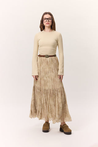 Patterned Crushed Pleated Skirt Nova