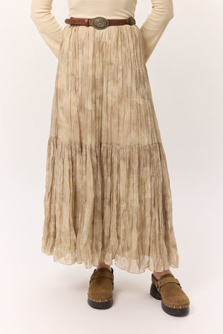 Patterned Crushed Pleated Skirt Nova