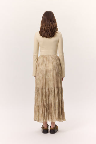 Patterned Crushed Pleated Skirt Nova