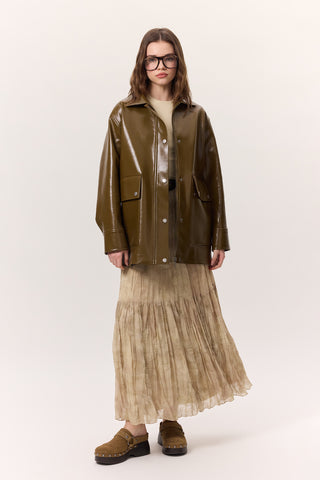 Patterned Crushed Pleated Skirt Nova