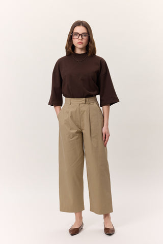 Short-Sleeve Crop T-Shirt Dark Brown