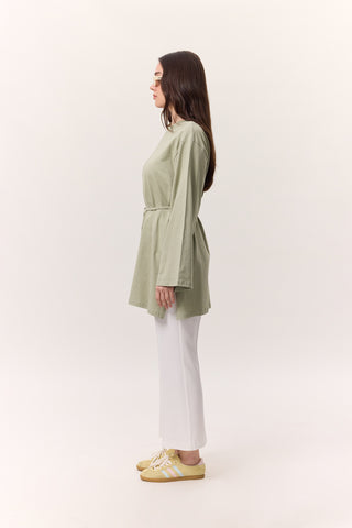 Oversized T-Shirt With Tie Detail Pistachio Green