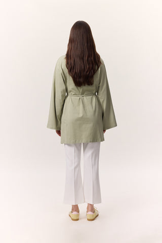 Oversized T-Shirt With Tie Detail Pistachio Green