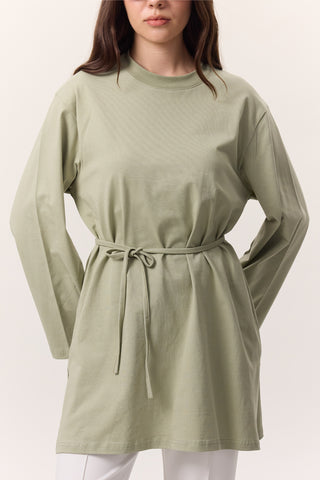 Oversized T-Shirt With Tie Detail Pistachio Green