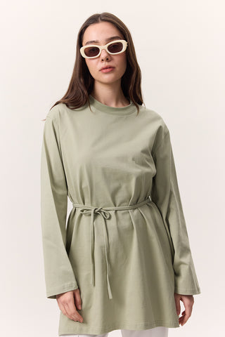 Oversized T-Shirt With Tie Detail Pistachio Green