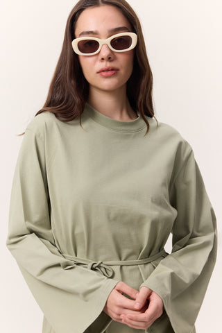 Oversized T-Shirt With Tie Detail Pistachio Green