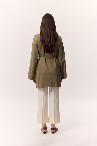 Oversized T-Shirt With Tie Detail Khaki