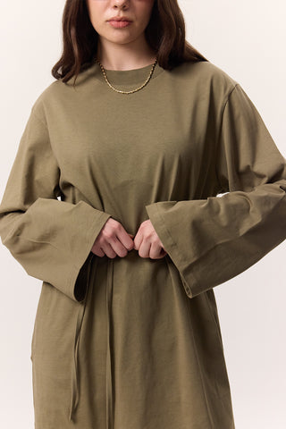 Oversized T-Shirt With Tie Detail Khaki
