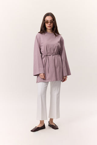 Oversized T-Shirt With Tie Detail Lilac