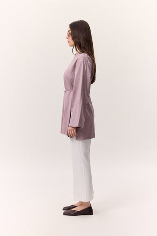 Oversized T-Shirt With Tie Detail Lilac