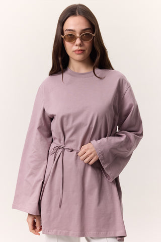 Oversized T-Shirt With Tie Detail Lilac