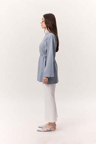 Oversized T-Shirt With Tie Detail Blue