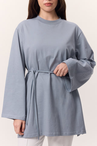 Oversized T-Shirt With Tie Detail Blue