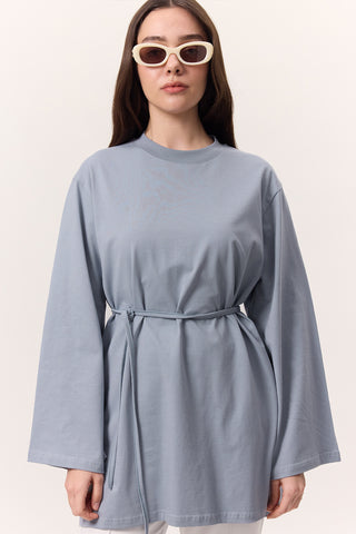 Oversized T-Shirt With Tie Detail Blue