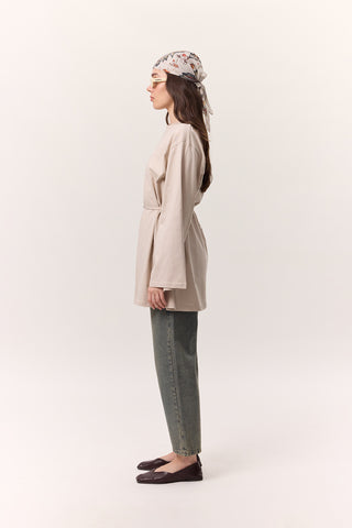 Oversized T-Shirt With Tie Detail Stone