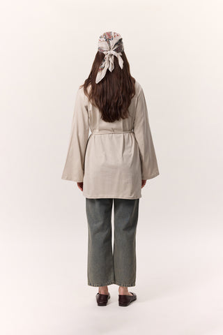 Oversized T-Shirt With Tie Detail Stone