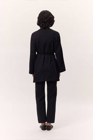 Oversized T-Shirt With Tie Detail Black