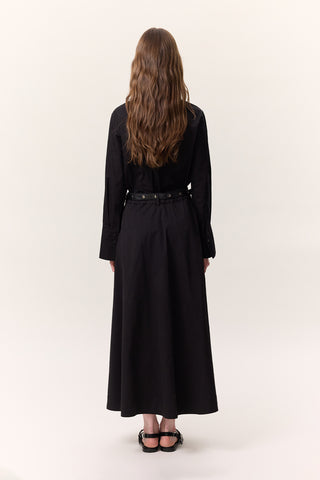 Fitted Shirt With Pintuck Detail Black