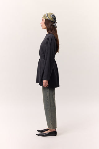 Oversized T-Shirt With Tie Detail Anthracite