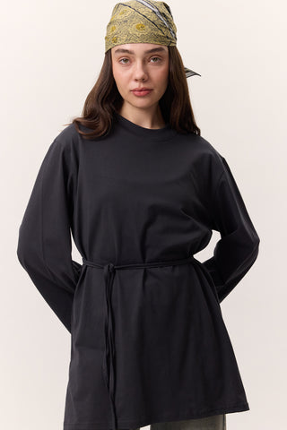 Oversized T-Shirt With Tie Detail Anthracite