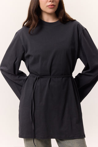 Oversized T-Shirt With Tie Detail Anthracite