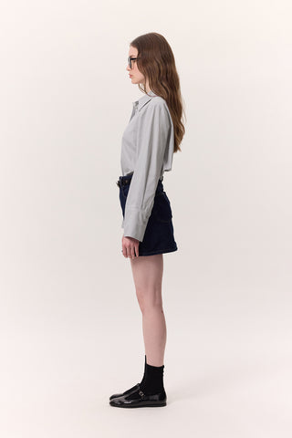 Fitted Shirt With Pintuck Detail Ice Blue