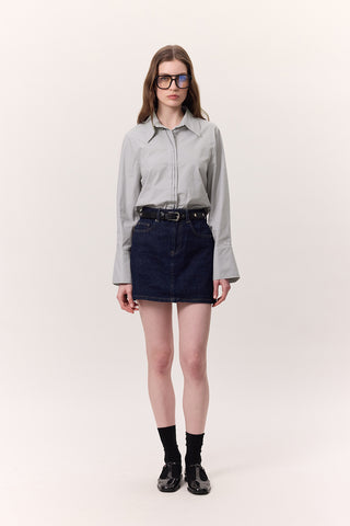 Fitted Shirt With Pintuck Detail Ice Blue