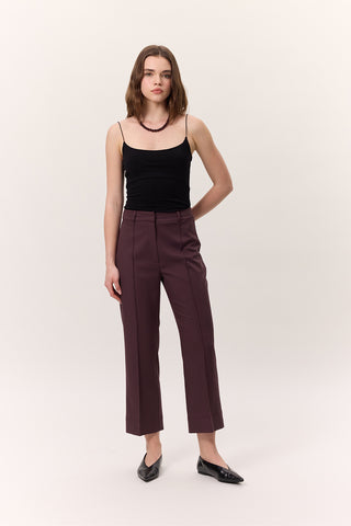 Straight-Leg Trousers Burgundy