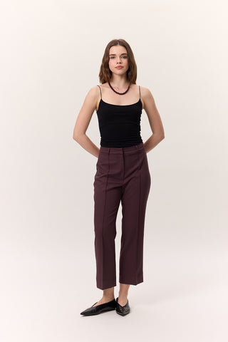 Straight-Leg Trousers Burgundy