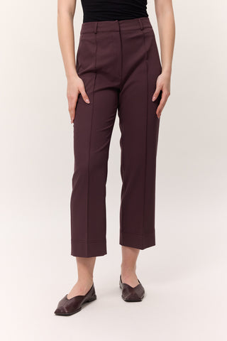 Straight-Leg Trousers Burgundy