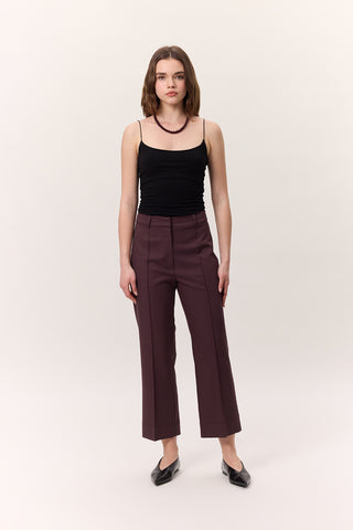 Straight-Leg Trousers Burgundy