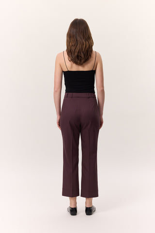 Straight-Leg Trousers Burgundy