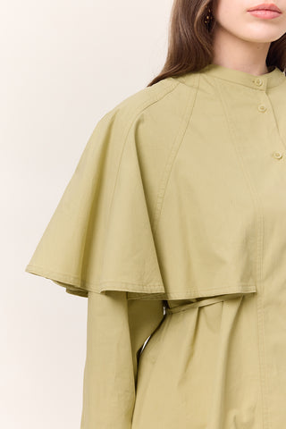 Cape Detail Shirt Sage Green