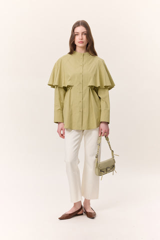 Cape Detail Shirt Sage Green