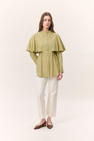 Cape Detail Shirt Sage Green