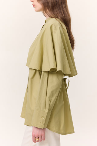Cape Detail Shirt Sage Green