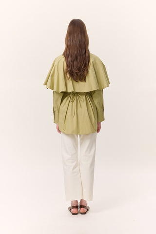 Cape Detail Shirt Sage Green
